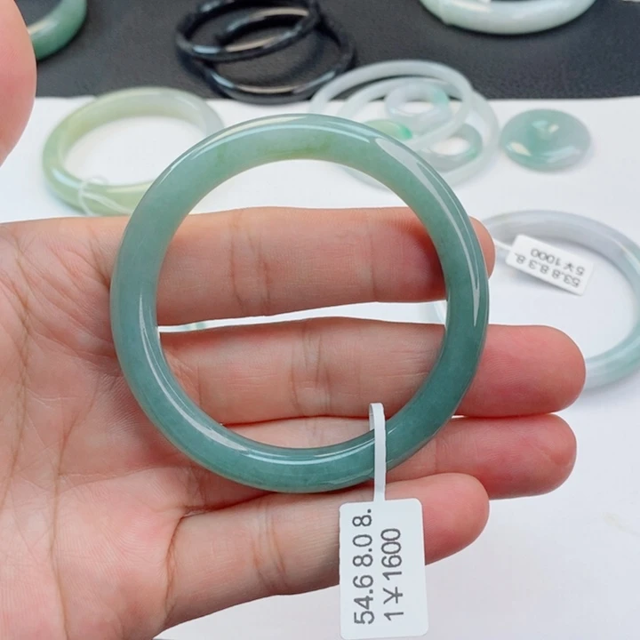 翡翠未镶嵌手镯54-55美人条