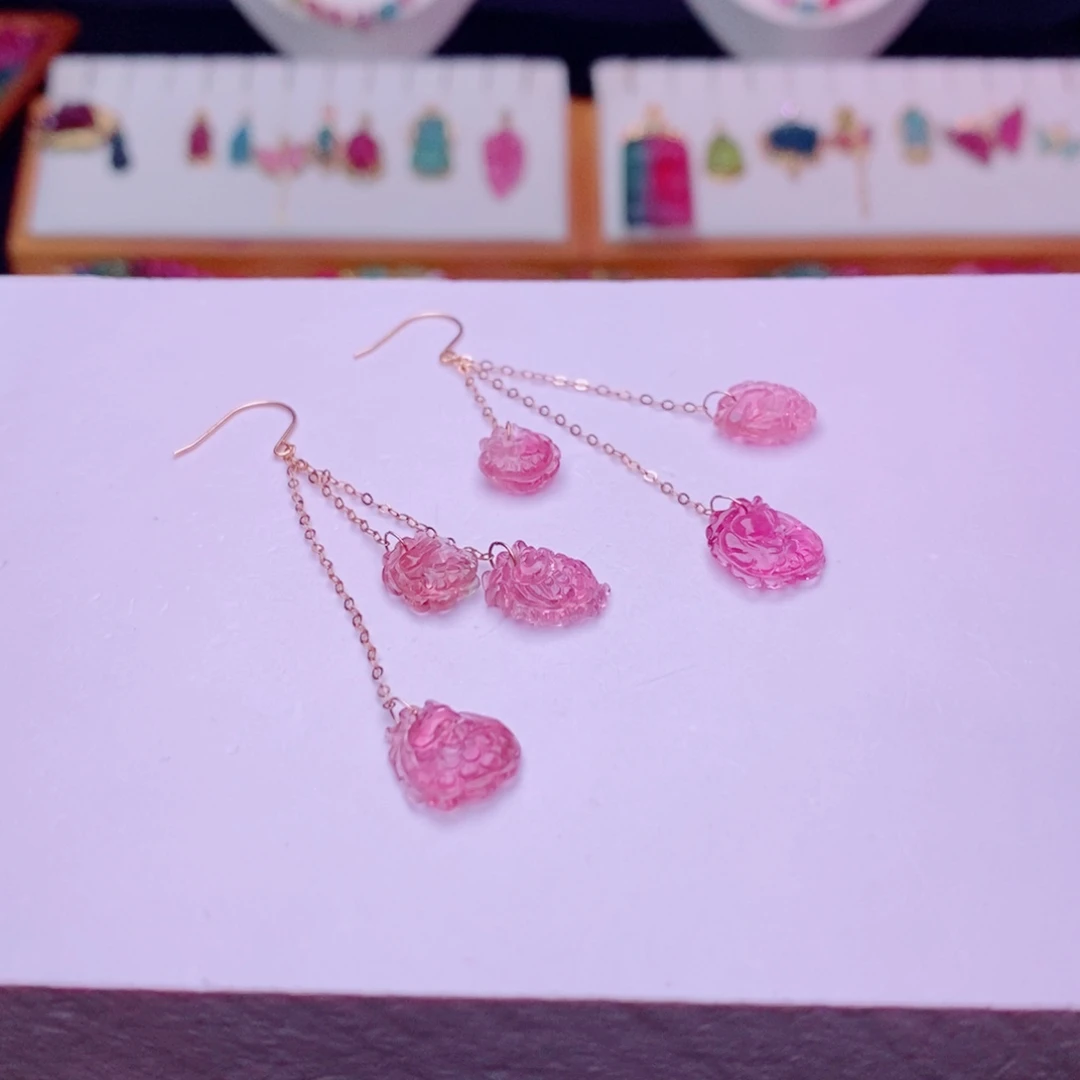 18K金镶嵌耳饰碧玺m