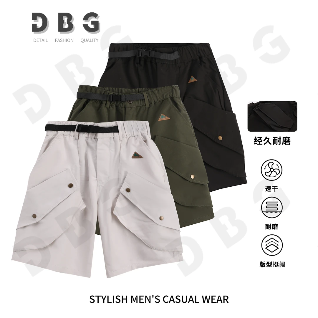 【京上品川1166】夏季纯色工装舒适速干休闲裤薄款短裤DK1166