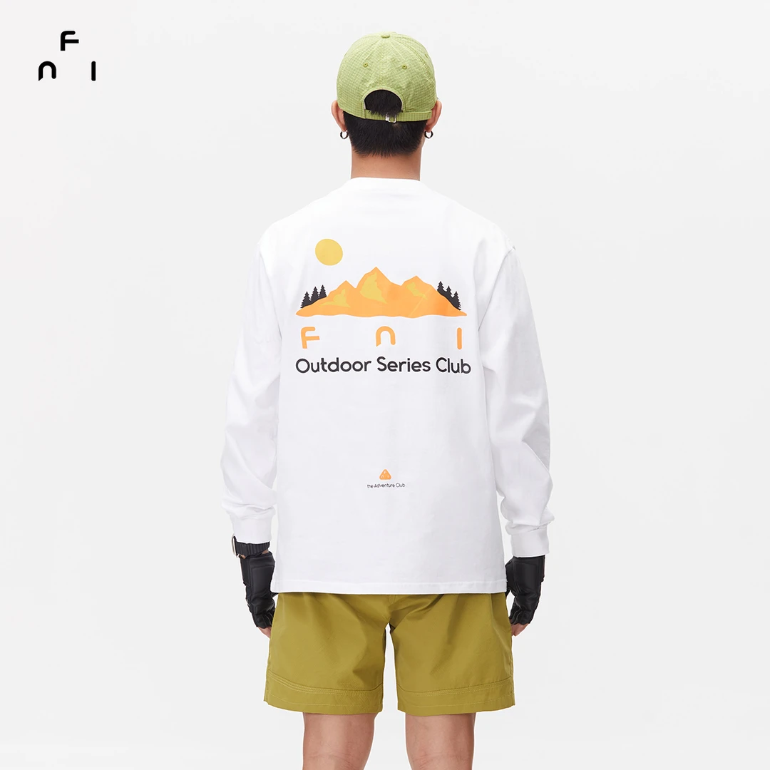 FNI黑标（日照金山AB面）重磅纯棉男女同款t恤美式新款圆领长袖胶浆