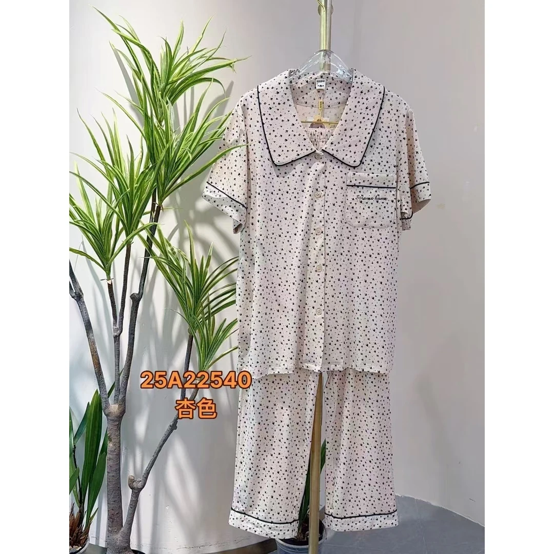 25A22540针织传统短袖家居服套装