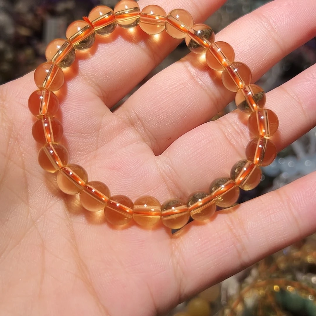 水晶手链未镶嵌黄水晶8毫米