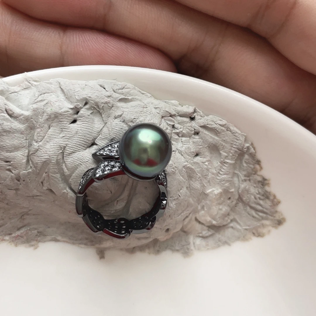 海水珍珠银S925镶嵌戒指