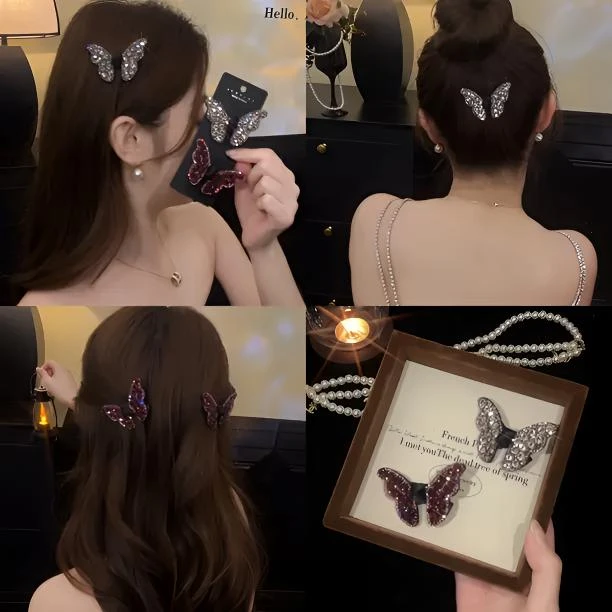 超美的蝴蝶发夹春夏新款bb夹碎发夹闪钻仙女刘海夹网红ins韩版