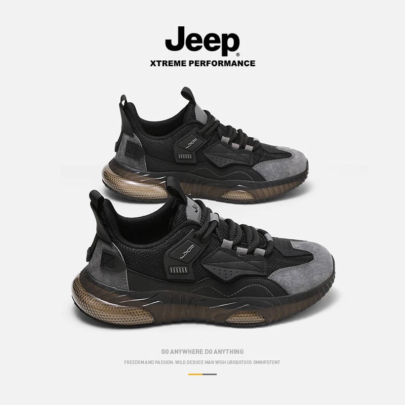 Jeep吉普男鞋春秋2025新款休闲运动鞋男士户外软底轻便正品跑步鞋