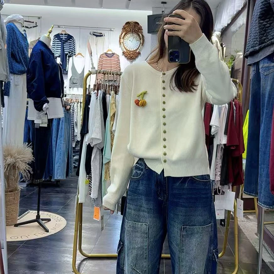 秋冬新品精致加厚百搭流行甜美减龄南瓜针织衫毛衣打底衫女显瘦潮