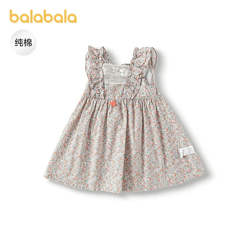 【minknui联名商场同款】巴拉巴拉女童连衣裙2025新款夏装方领萌