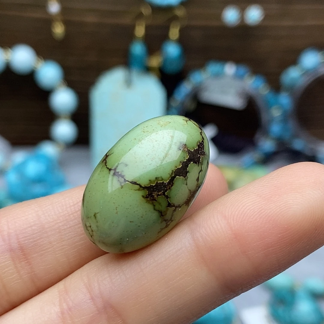 绿松石未镶嵌特色果绿色枣珠