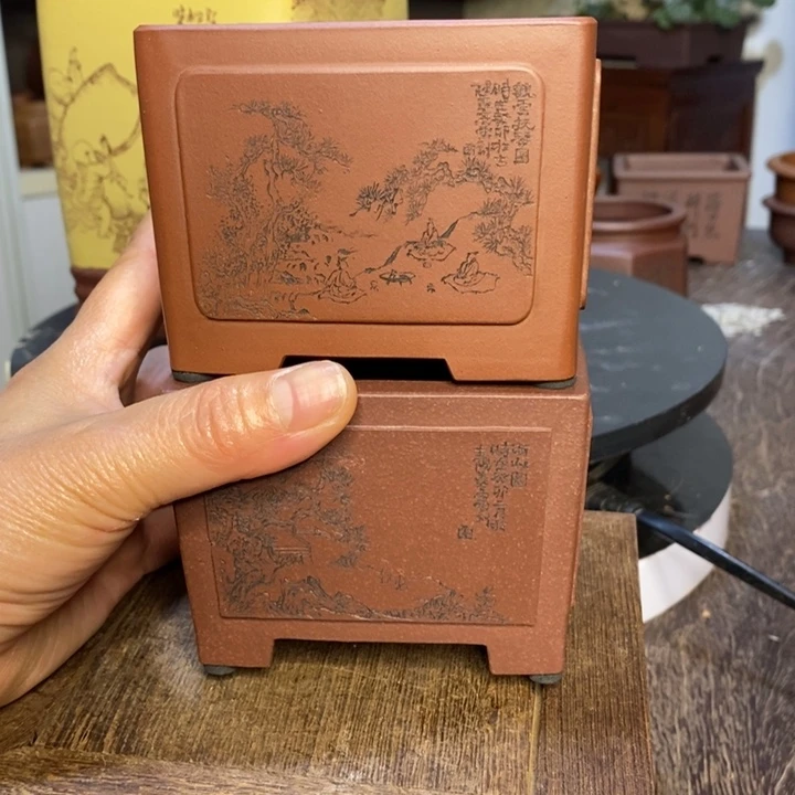 紫砂紫砂花盆手工艺品制作金**业