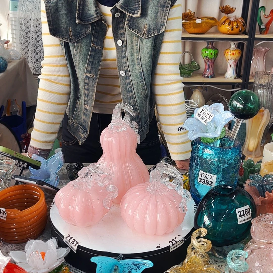 粉瓜3件套 家悦琉璃工艺品