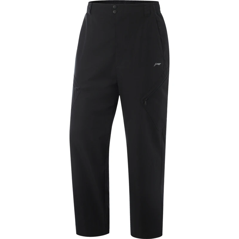 李宁运动裤健身系列男子简约舒适防泼水运动休闲直筒长裤AYKU743