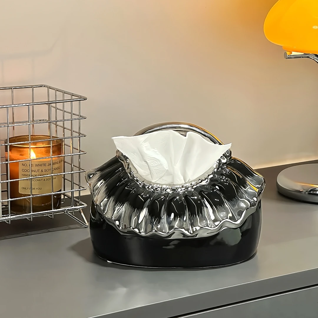 轻奢高档艺术感摆件家用茶几客厅高档网红款可爱客厅纸巾盒