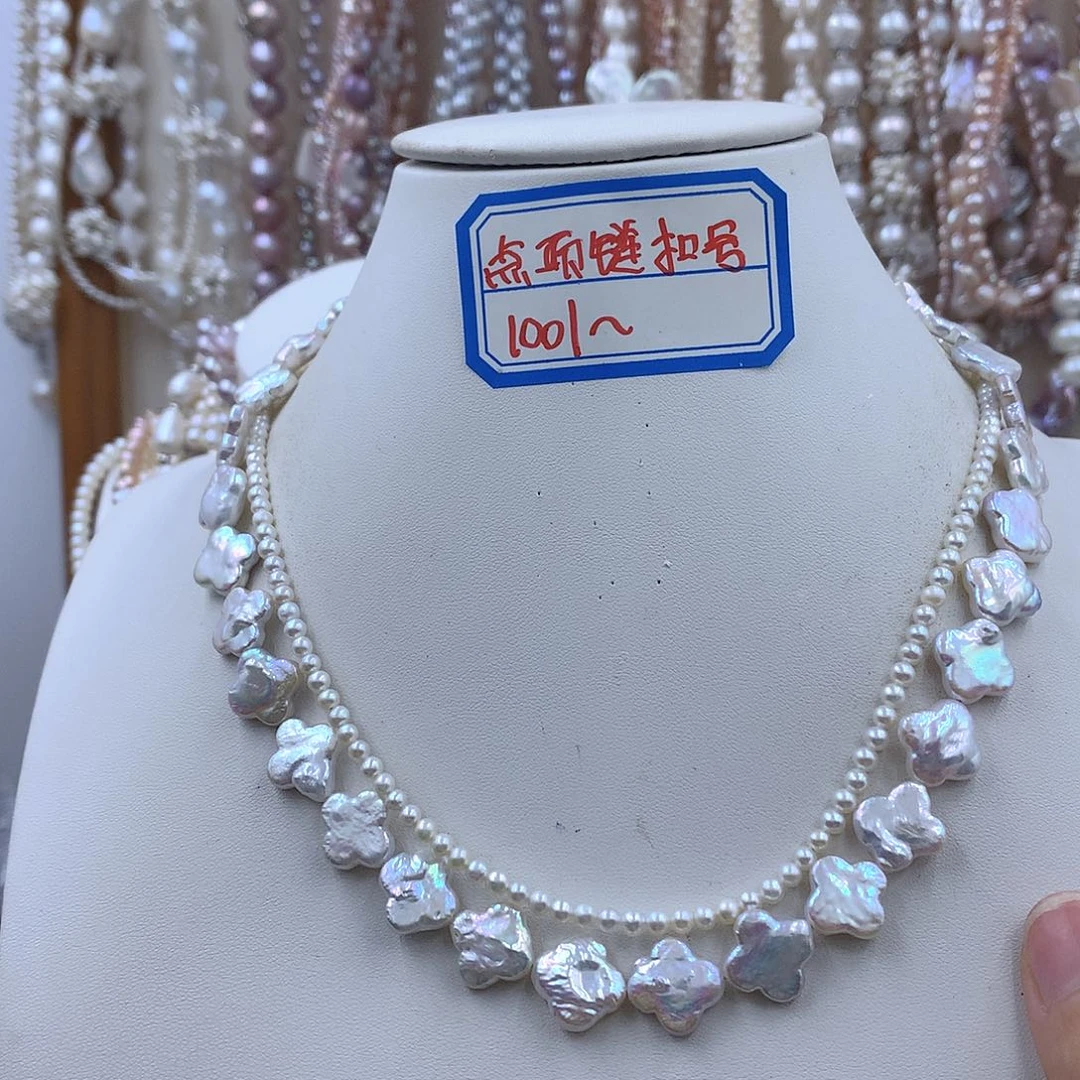 银S925镶嵌项链耳饰淡水珍珠