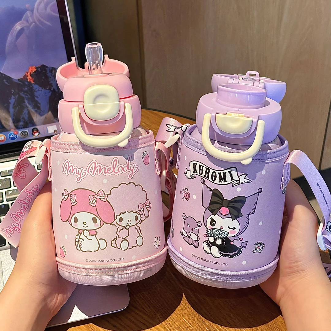 三丽鸥家族系列二代一杯双饮壶调节杯绳便携锁扣设计饮水杯网红