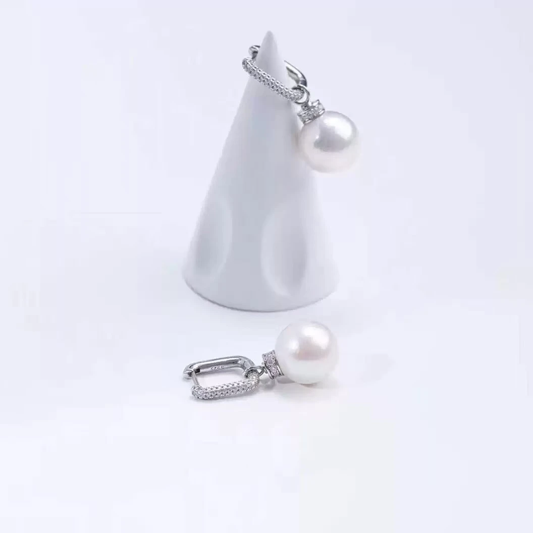 【萍姐珠宝】天然淡水珍珠气质13-14mm多戴款S925银耳扣时尚百搭