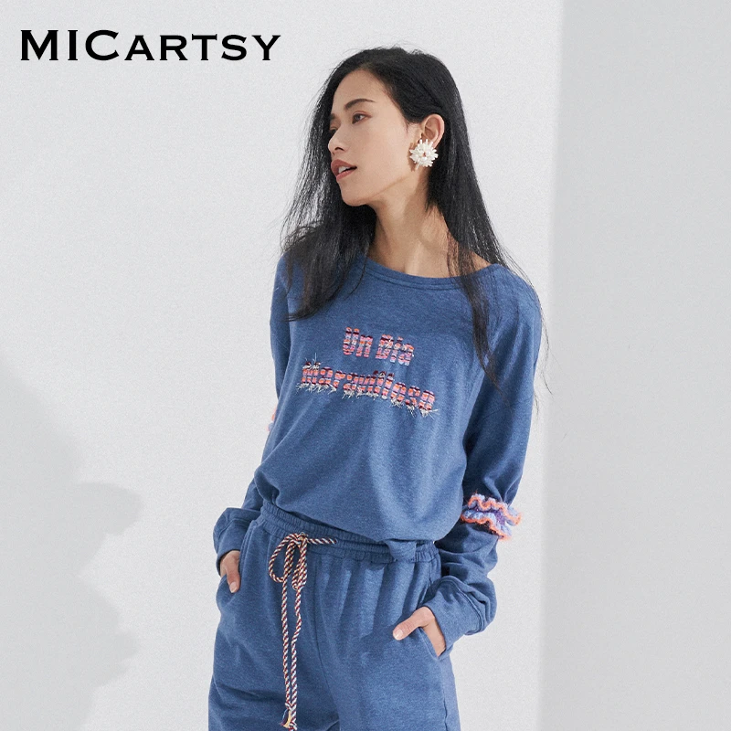 MICartsy王紫珊秋季新款印加风俗刺绣卫衣女上衣休闲原创设计