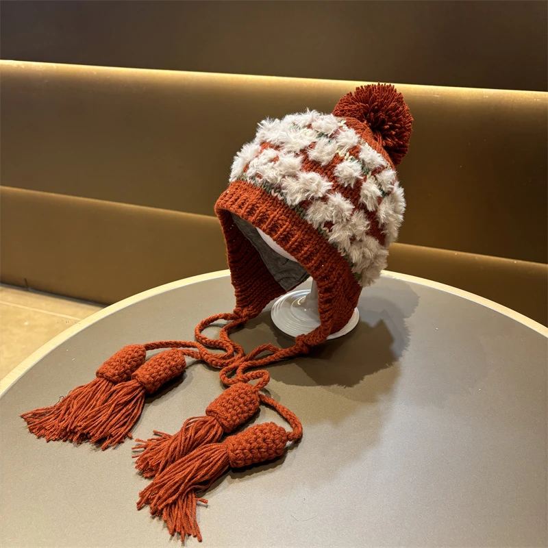 韩版秋冬儿童可爱毛球针织护耳帽男女宝宝中大童加厚保暖毛线帽潮
