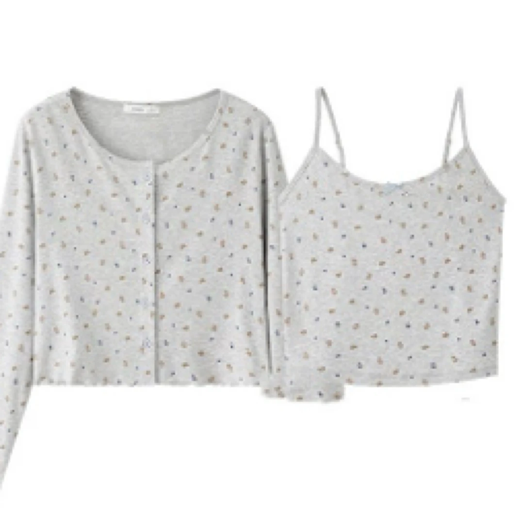 2件套针织开衫吊带