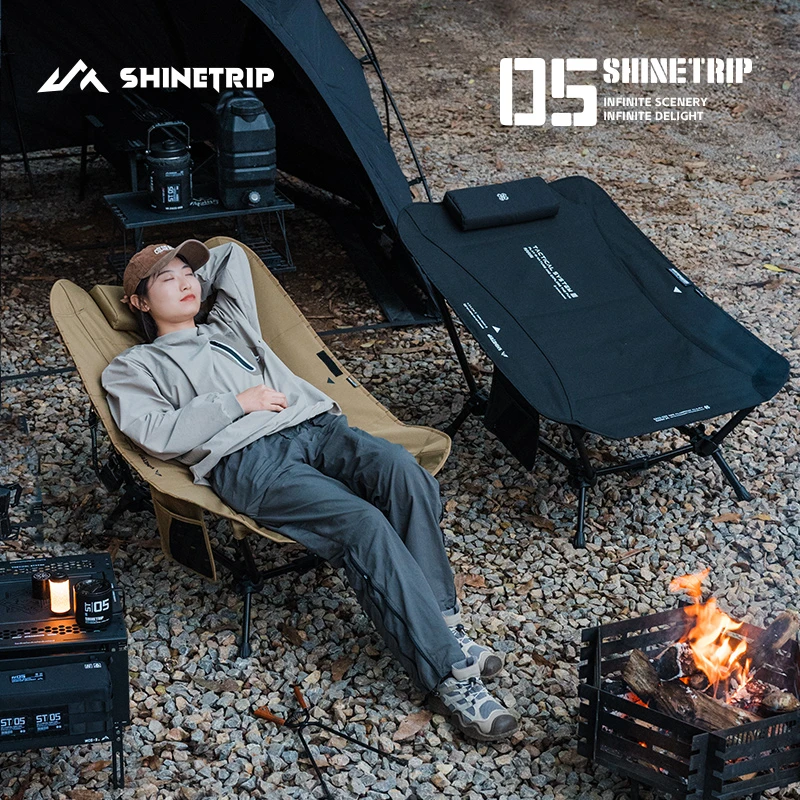 山趣05躺平椅户外露营折叠便携舒适躺椅月亮椅战术风露营椅子
