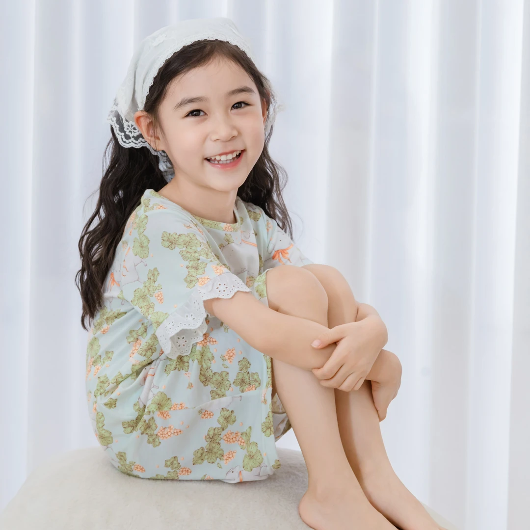 2025新款【亲子睡裙】进口莫代尔显高正肩儿童睡裙3D剪裁瞬洗排汗