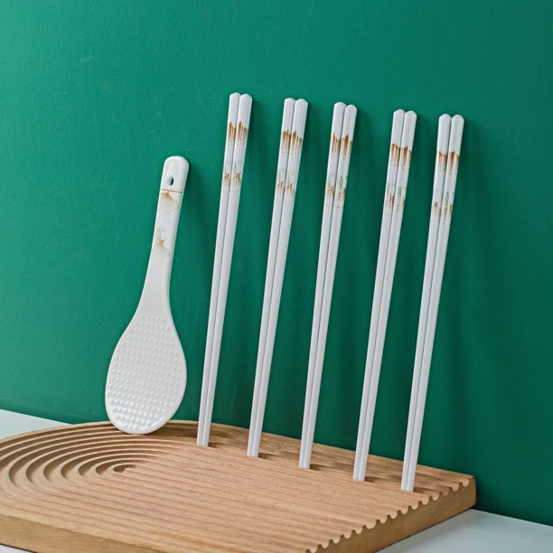 【幸福时光陶瓷筷】陶瓷筷子骨瓷抗菌防滑发霉防霉易清洗耐高温