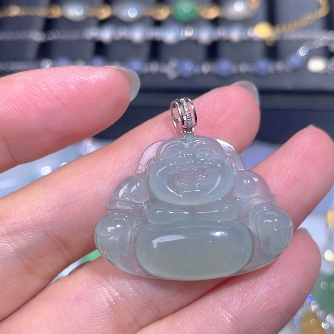 颈饰18K金镶嵌翡翠翡翠