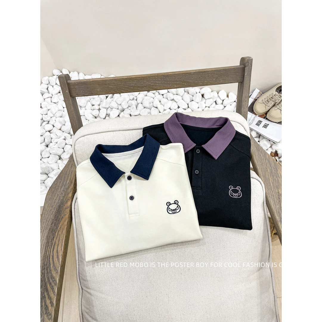 童装男儿童简约百搭短袖T恤POLO衫2025夏季新款上衣MMY822079