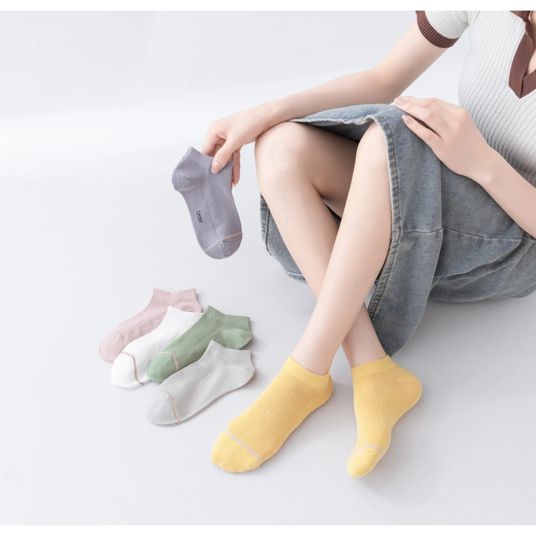 【纯棉新疆包邮】袜子女夏季薄款防臭纯棉短袜吸汗男女款网眼袜子