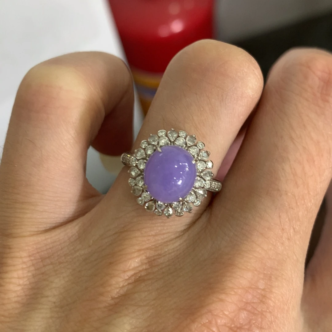 翡翠18K金镶嵌戒指翡翠