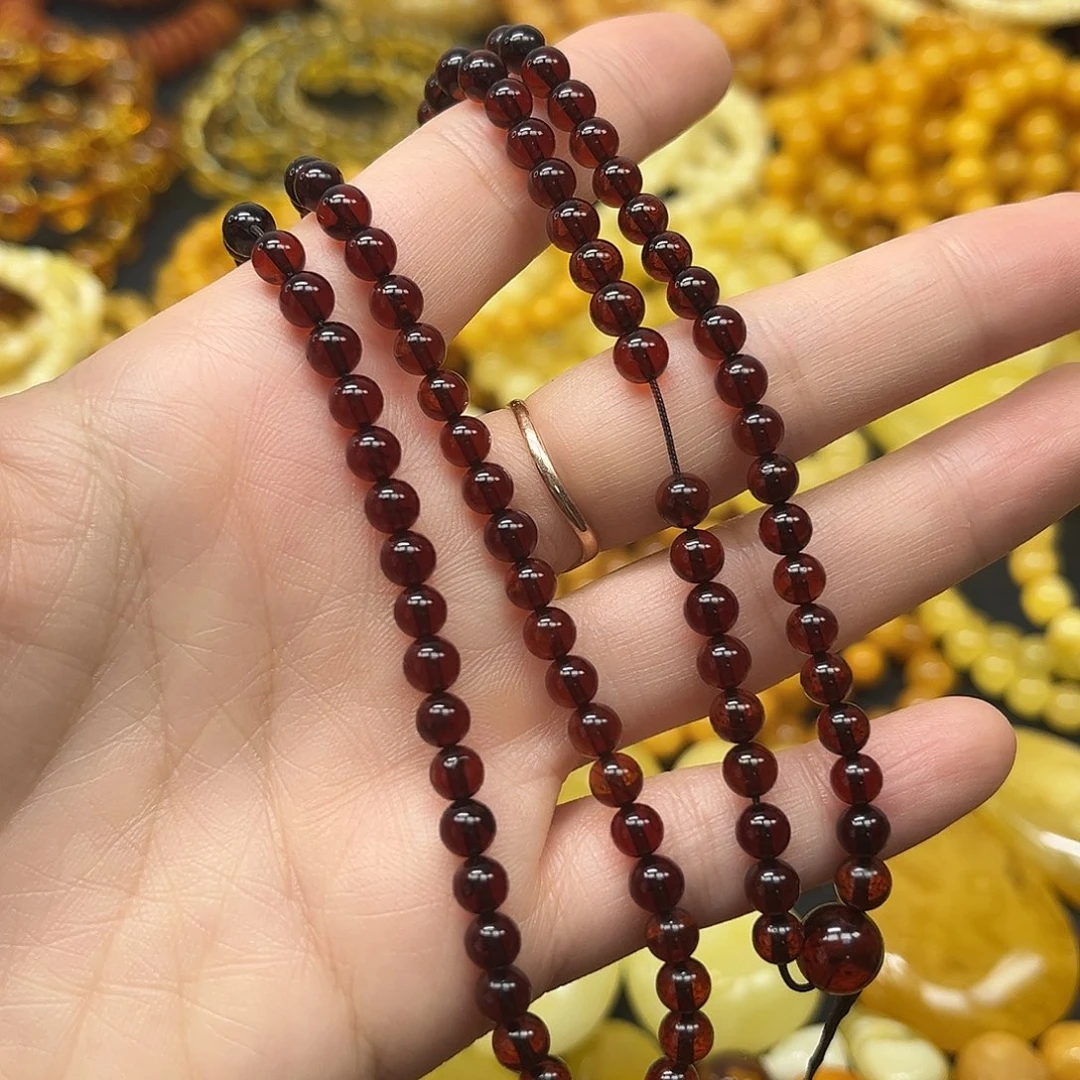 琥珀未镶嵌颈饰血珀项链