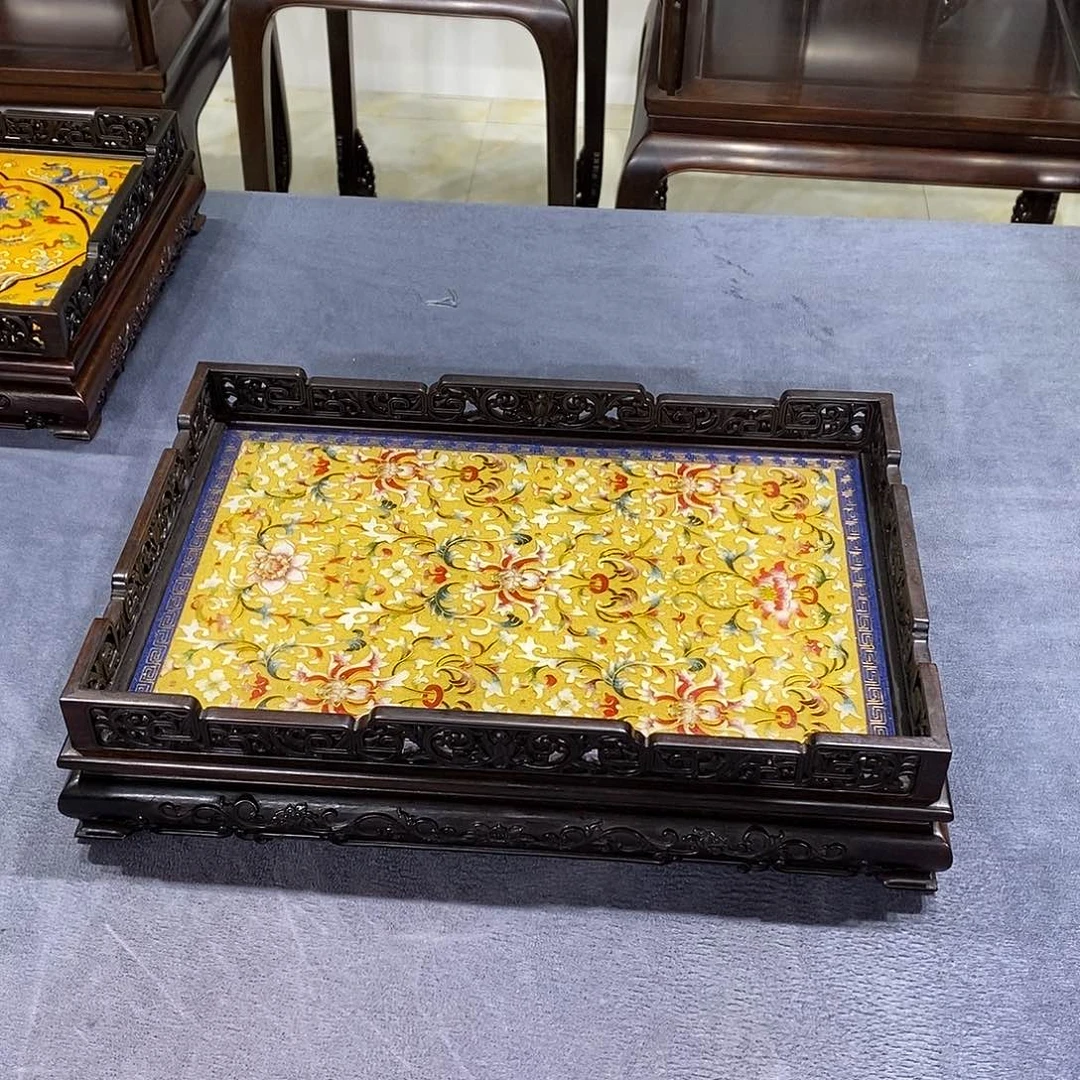 红酸枝木类成套家具茶盘