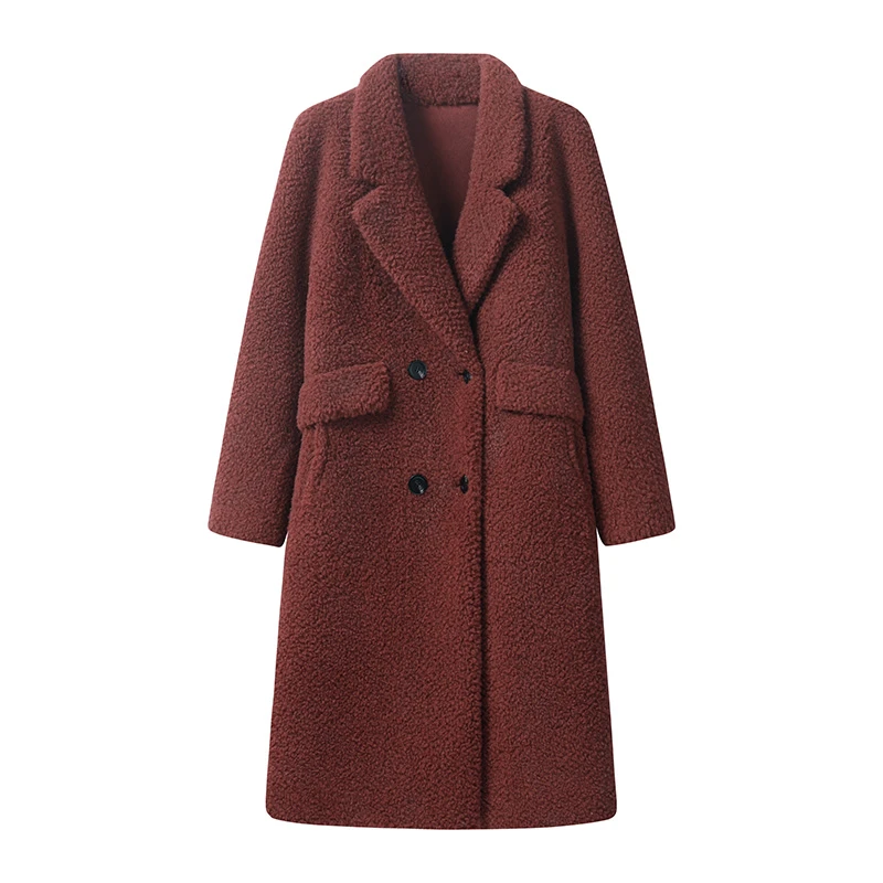 2024新款毛呢外套气质时尚休闲女士双面羊绒中长款8805