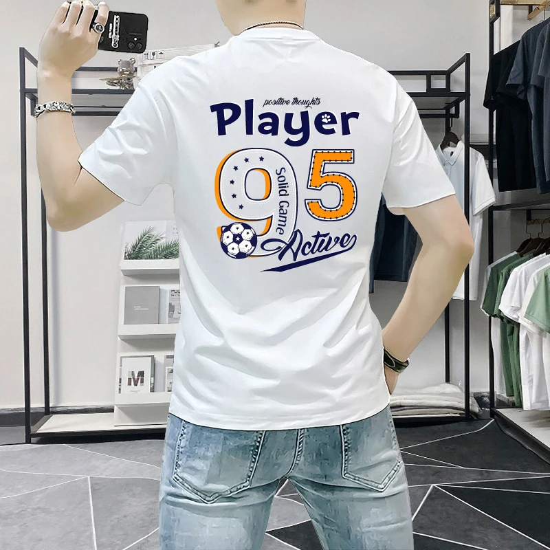 短袖t恤男士2025夏季新款潮牌潮流修身男生印花ins百搭上衣T恤