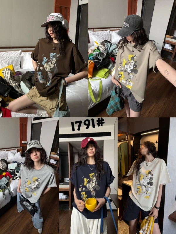 088【夏季新款】破碎米米图案圆领短袖(1791)