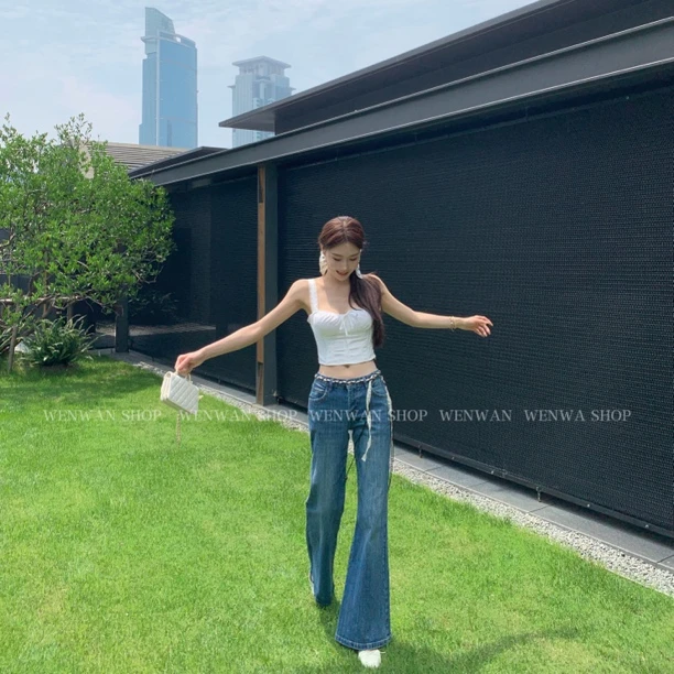 012-NO退NO换【刷爆存在感】辣妹复古水洗做旧牛仔裤女显瘦直筒