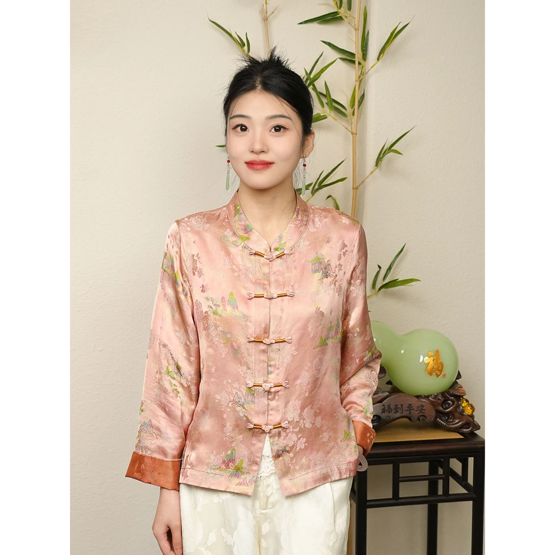 [粉棠]2025新中式国风秋季开衫外套上衣3168