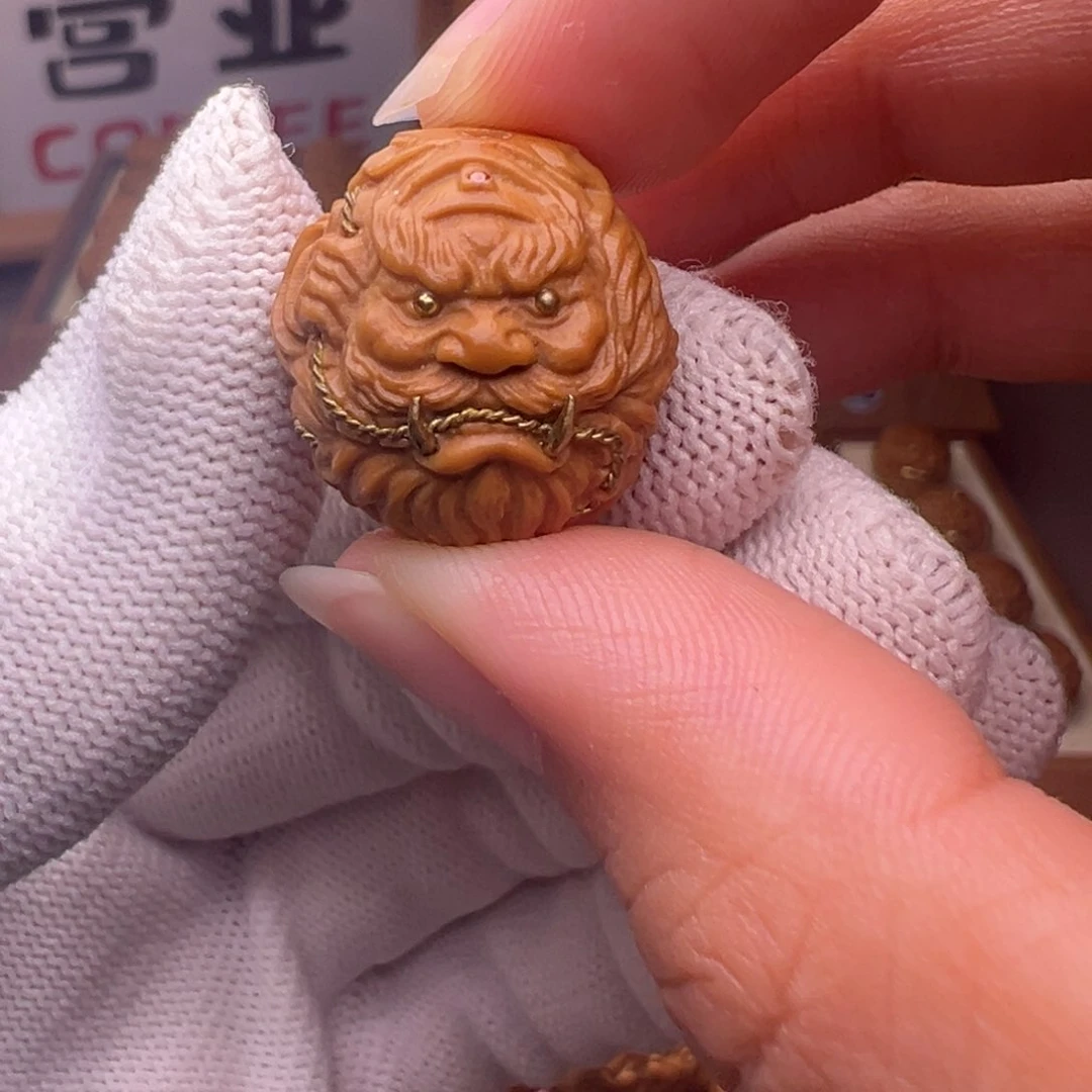 猴头核桃把件镶嵌款钟馗捉妖18左右尺寸全品有正常封口线