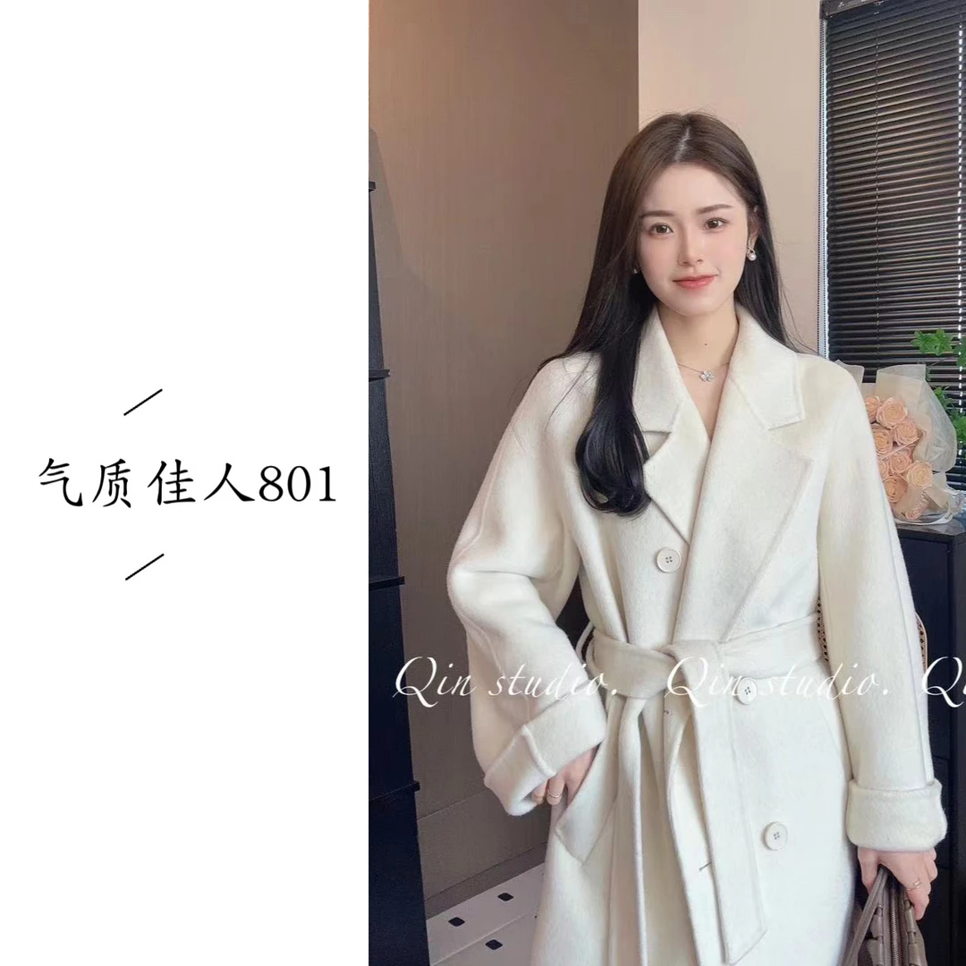 新品特惠【 801款】经典款双面羊毛大衣女气质混纺保暖厚实秋冬YY