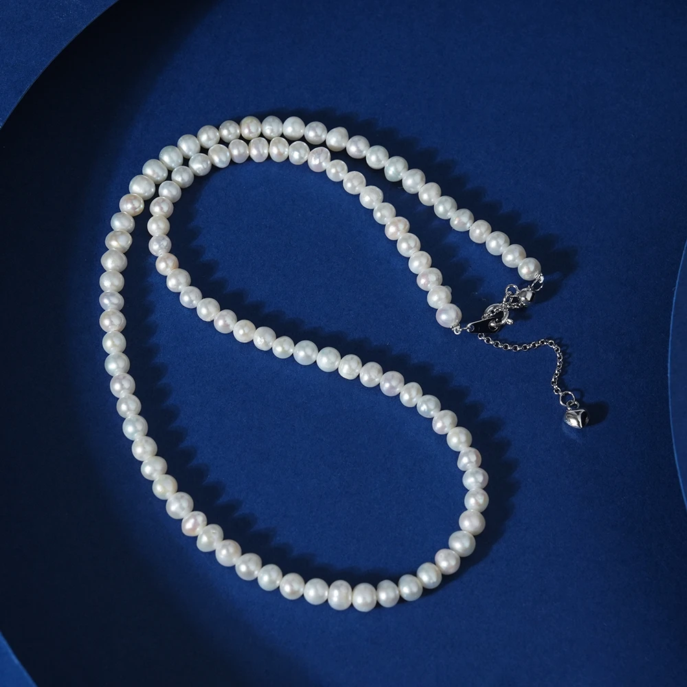 3.5-4.5mm碎星 银925淡水珍珠项链小米珠baby珠精致简约40+5cm