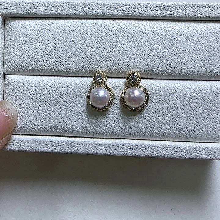 淡水珍珠耳饰合金