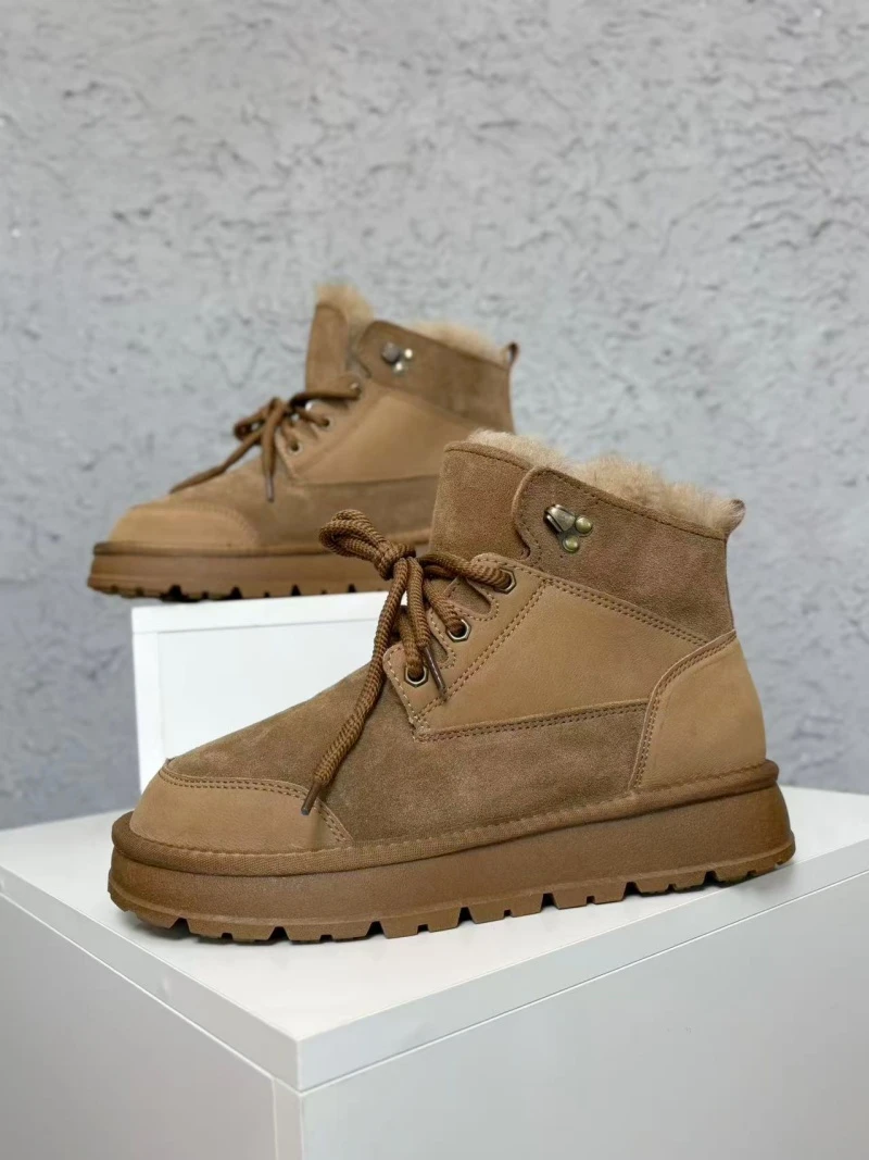 9577男款雪地靴高帮马丁靴2025年新品真皮羊毛防滑保暖东北大棉鞋