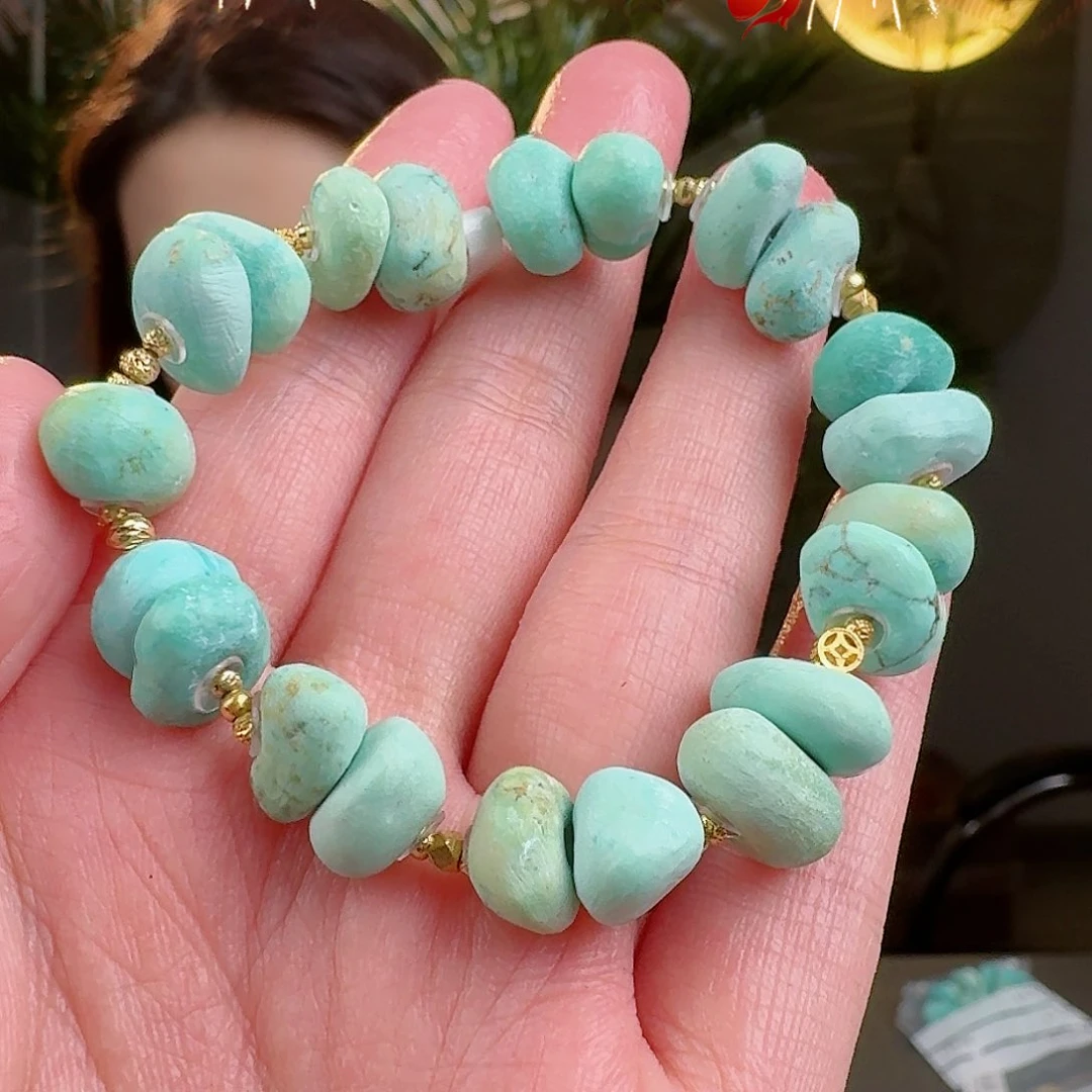 绿松石珠宝奇石18K金镶嵌