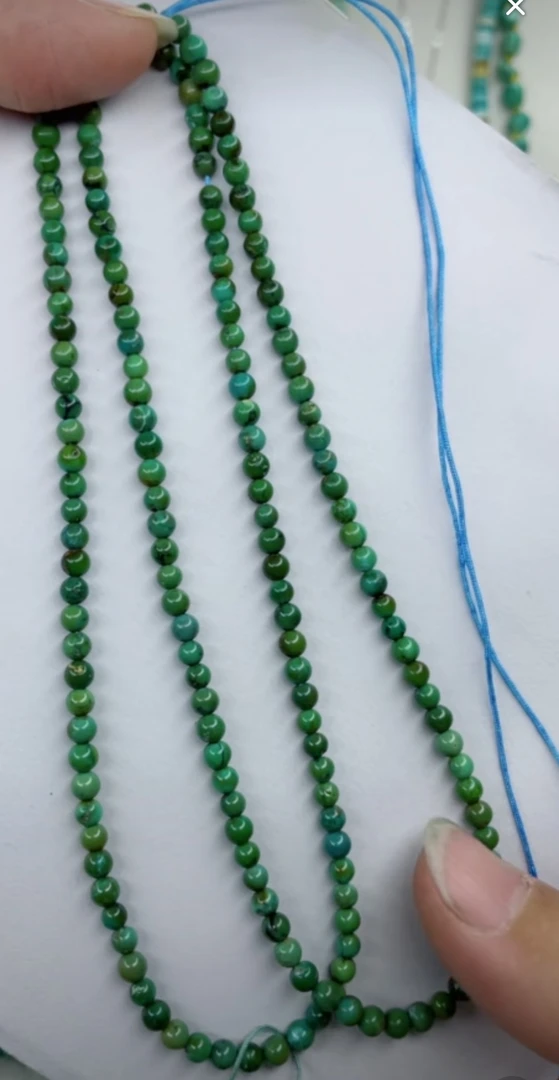 天然原矿绿松石米链卡3+