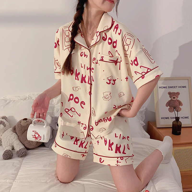 2025可外出高颜值家居服小个子可外穿夏季女士睡衣潮牌短袖两件套