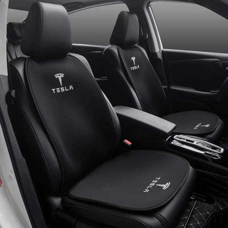汽车坐垫四季通用夏季特斯拉座椅套单垫透气简约烫钻设计小众