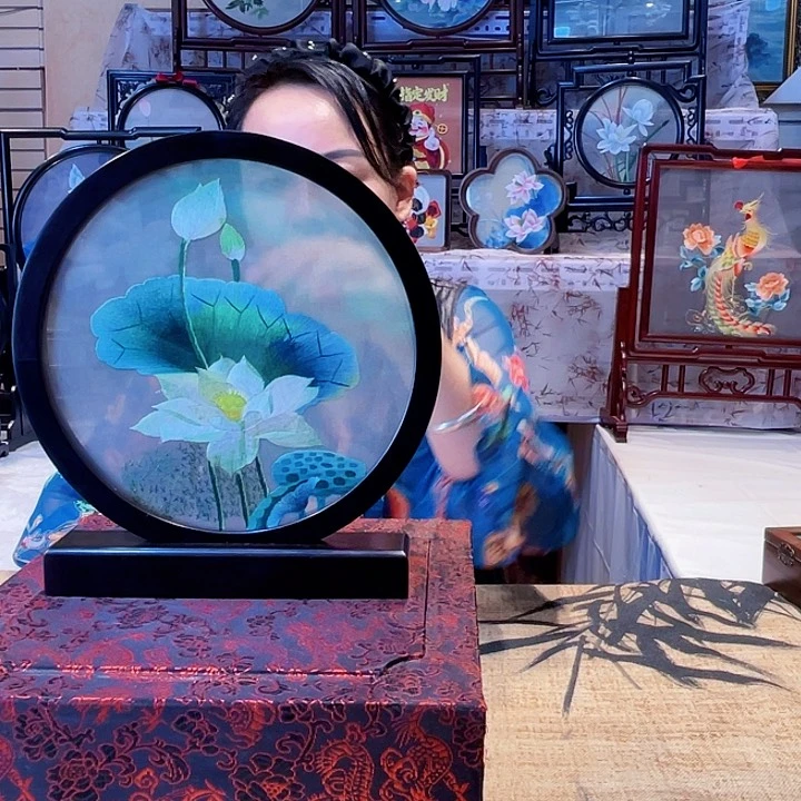 织绣苏绣摆台檀木手工双面双十一95折