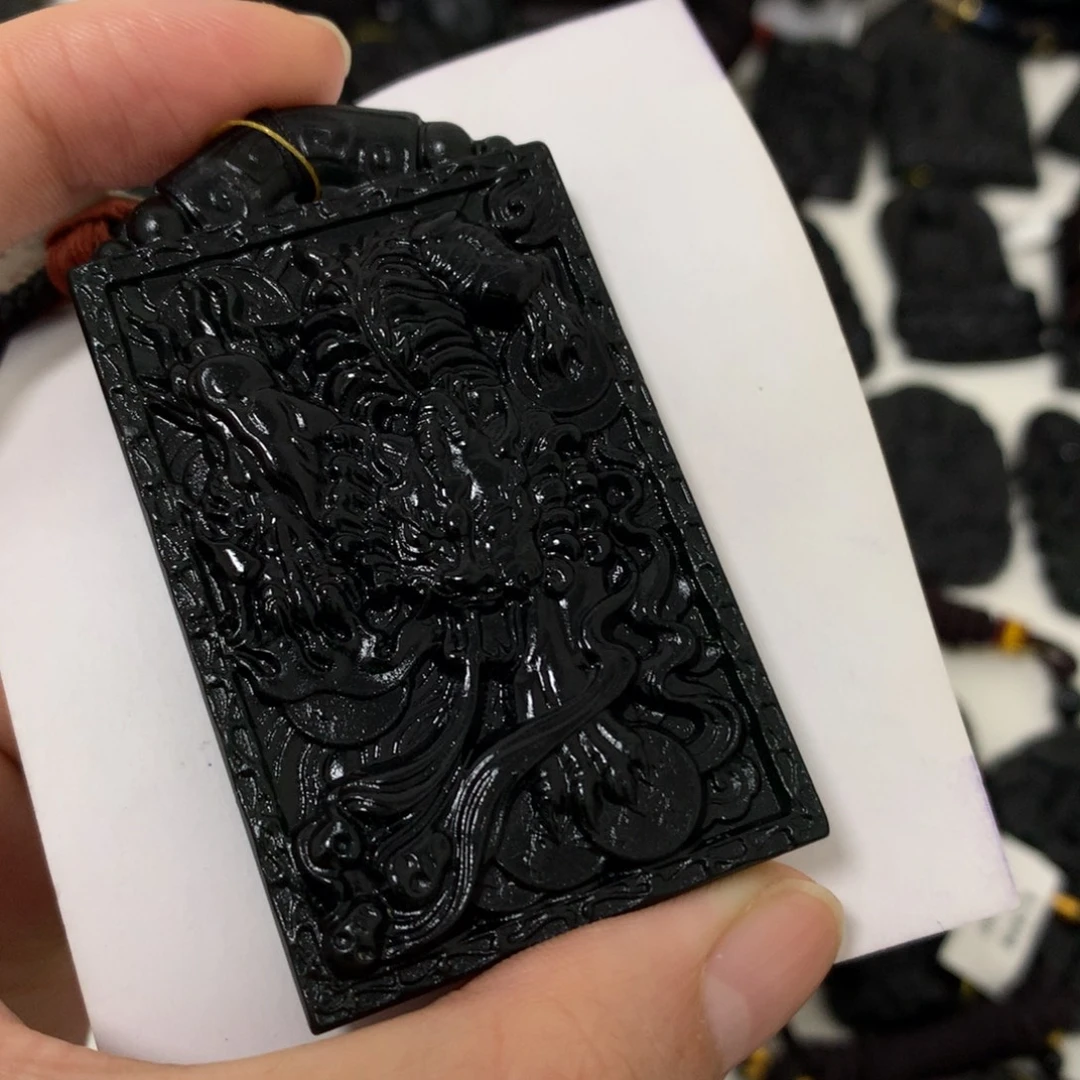 天然缅甸a货钢琴黑挂件