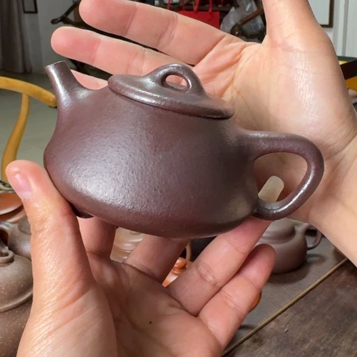 紫砂茶杯老*竞拍福利价，纯石红30目，石瓢壶