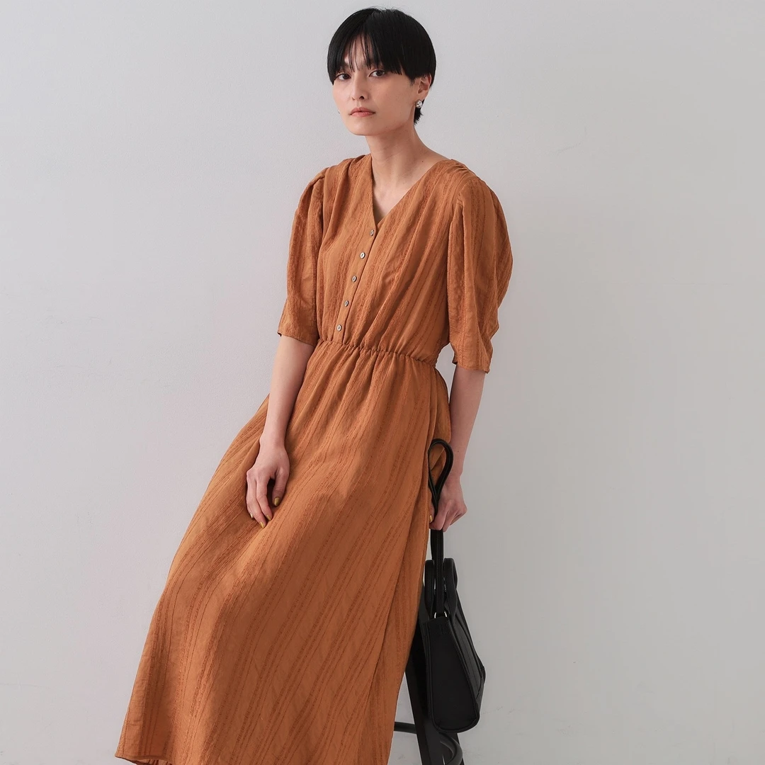 【表姐家】夏季新款 O 显瘦气质收腰长裙V领洋气女装连衣裙