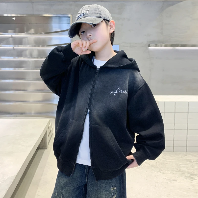 儿童装男童春装针织外套2025新款中大童春秋款男孩帅气春季炸街潮